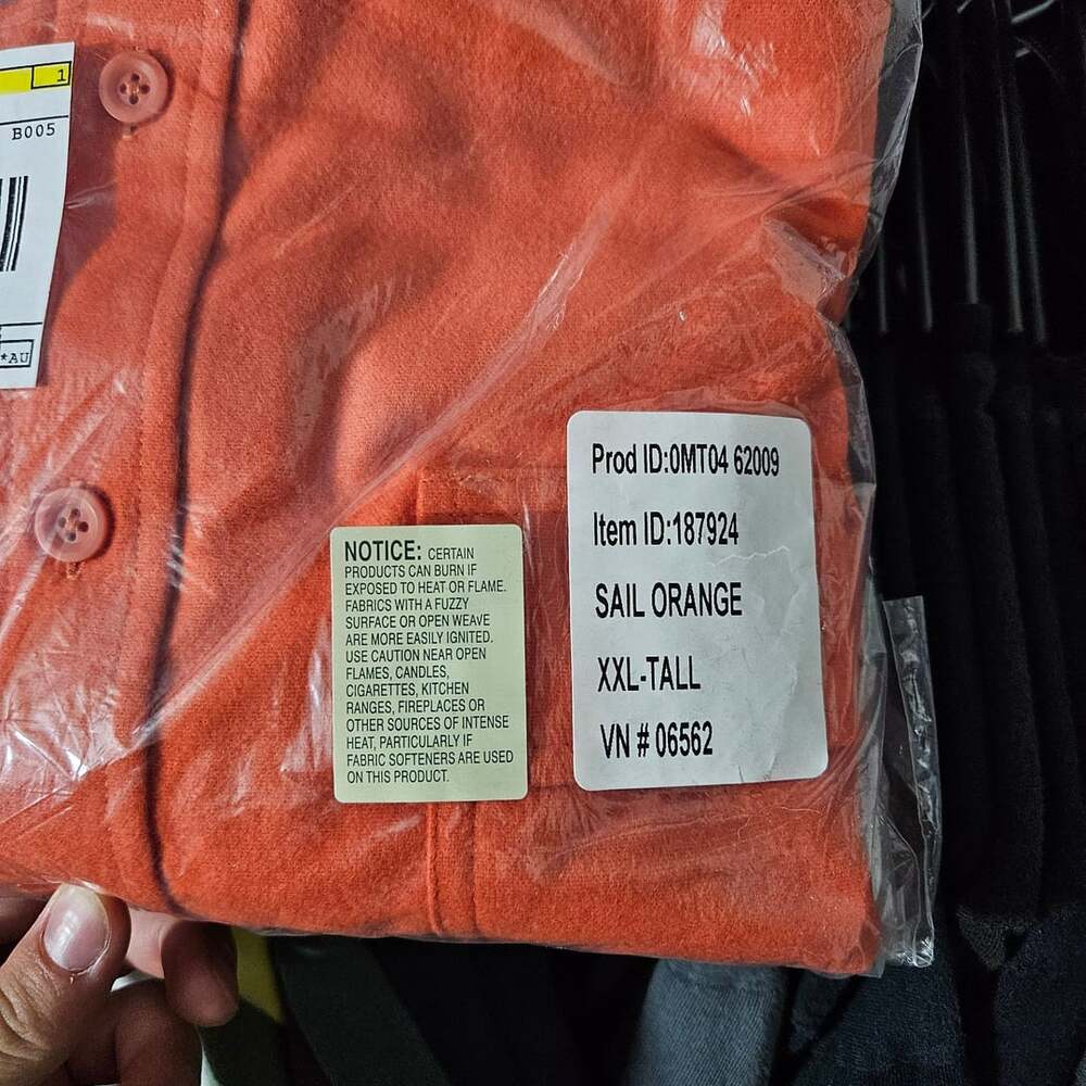 L.L. Bean Chamois Cloth Shirt XXL-Tall Sail Orange - Picture 2 of 4